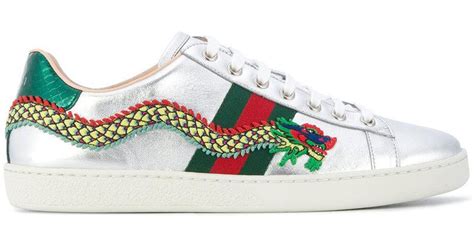 gucci shoes with dragon|Gucci sneakers embroidered.